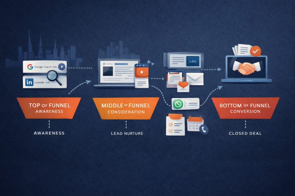 Full-Funnel Marketing for B2B Service Companies in Dubai: From First Click to Closed Deal